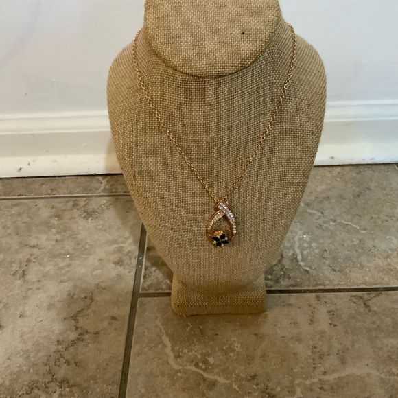 Rode GOLDand Black Teardrop Pendant Necklace - Picture 1 of 2